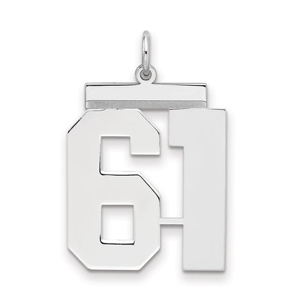 Sterlingsilber Silber/rhodiniert Poliert Zahl 61 Charm