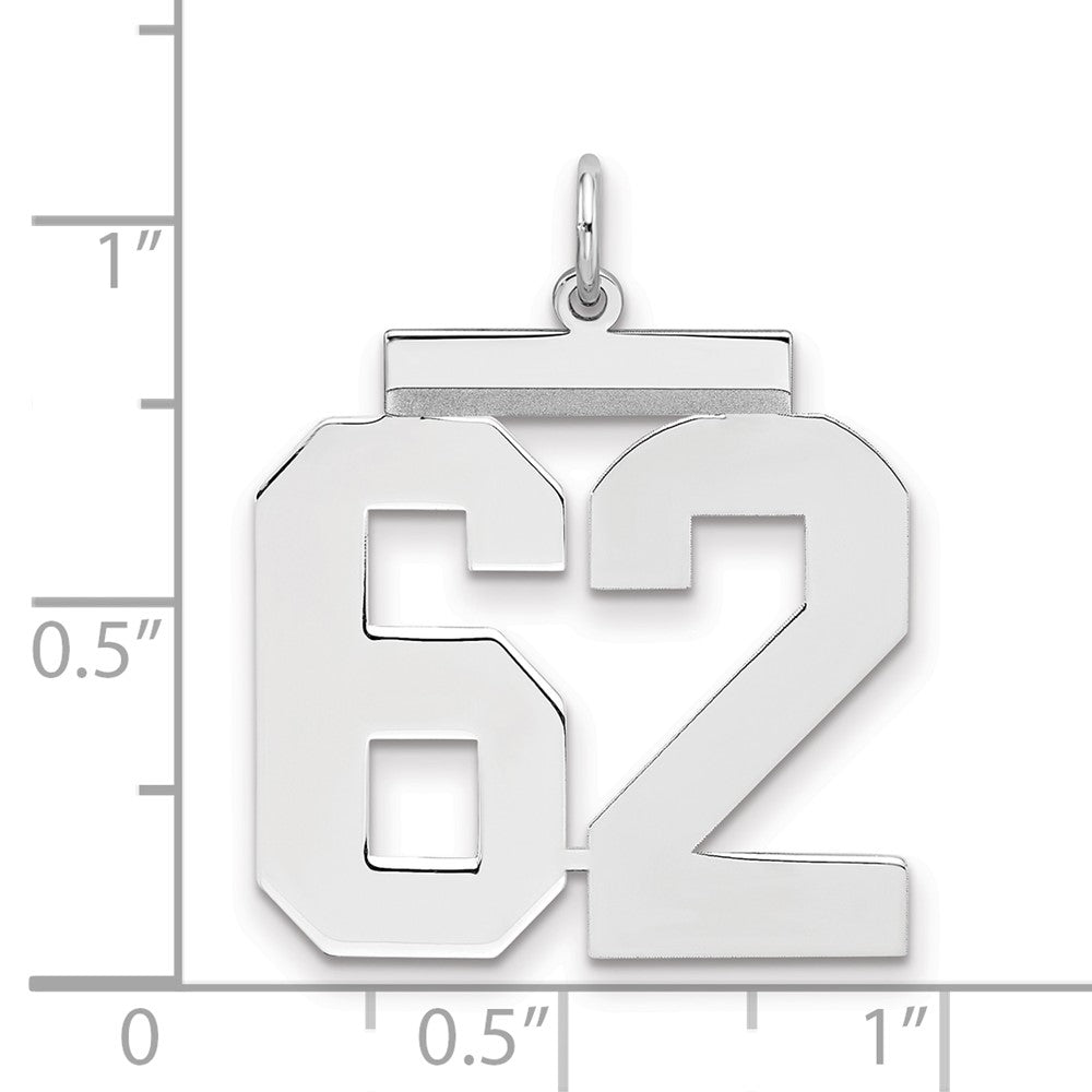 Sterlingsilber Silber/rhodiniert Poliert Zahl 62 Charm