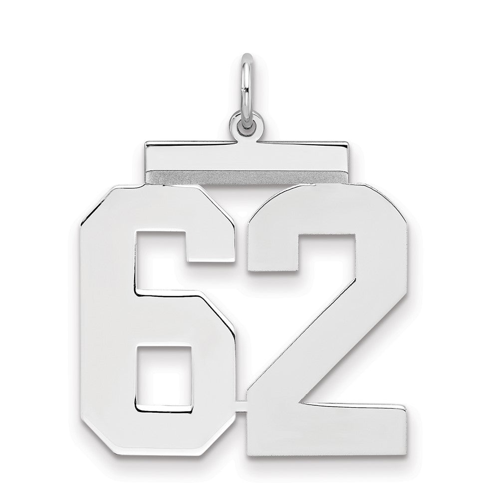 Sterlingsilber Silber/rhodiniert Poliert Zahl 62 Charm