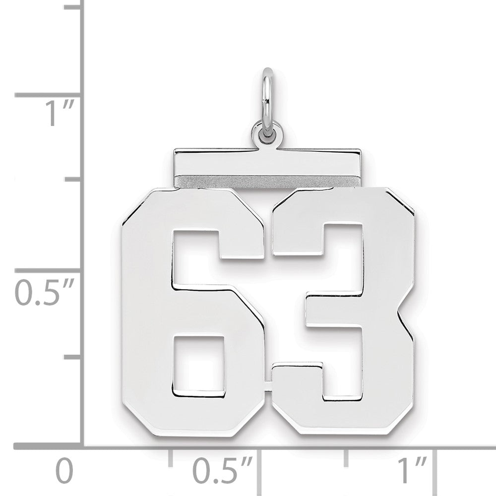 Sterlingsilber Silber/rhodiniert Poliert Zahl 63 Charm