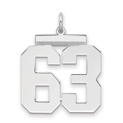 Sterlingsilber Silber/rhodiniert Poliert Zahl 63 Charm