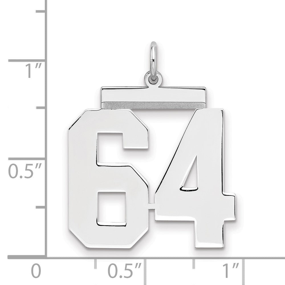 Sterlingsilber Silber/rhodiniert Poliert Zahl 64 Charm