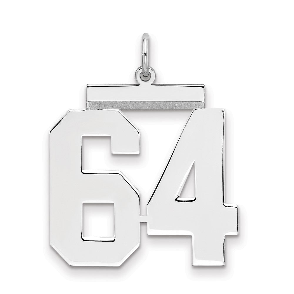 Sterlingsilber Silber/rhodiniert Poliert Zahl 64 Charm