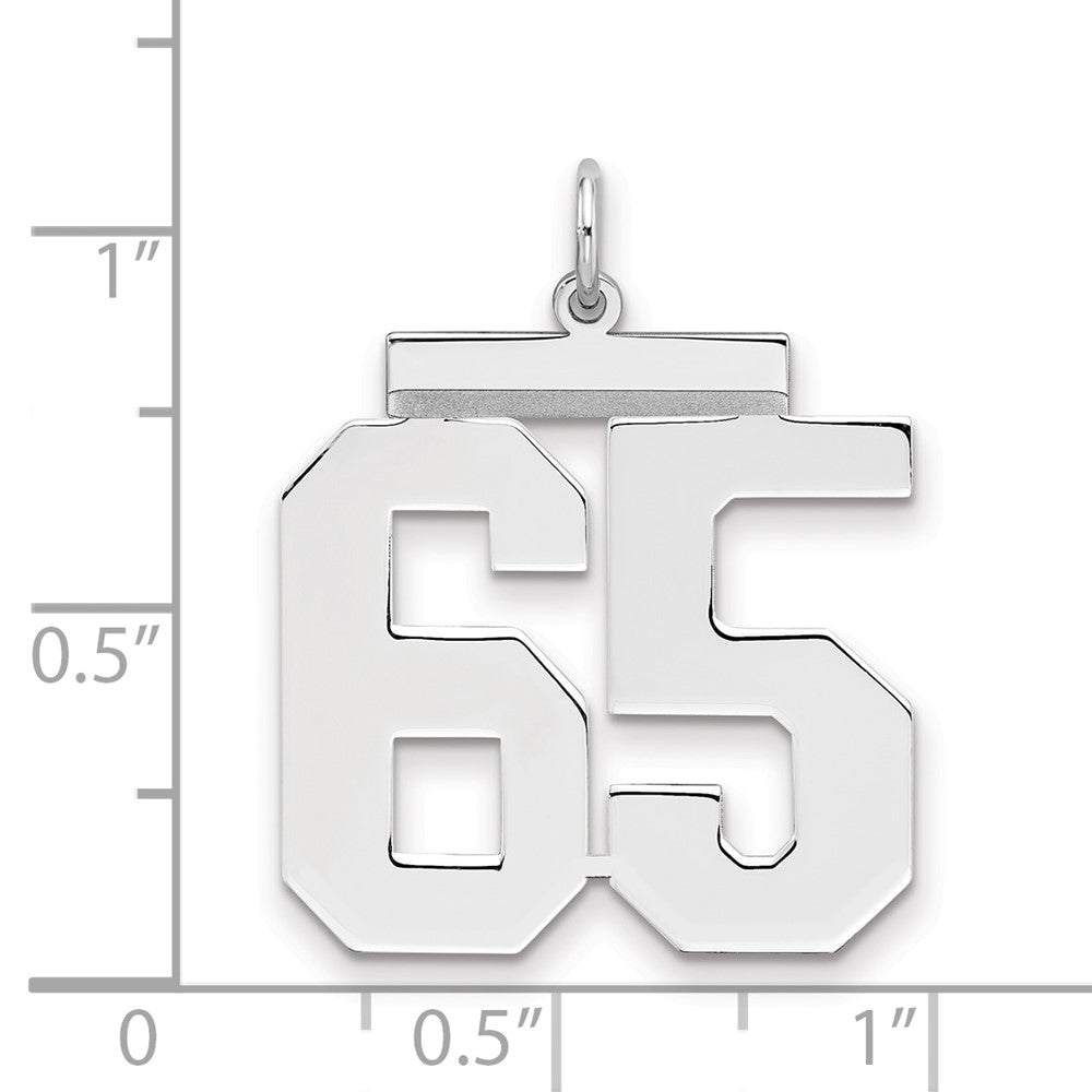 Ss/vergoldet Sterlingsilber /vergoldet Poliert Zahl 65 Charm