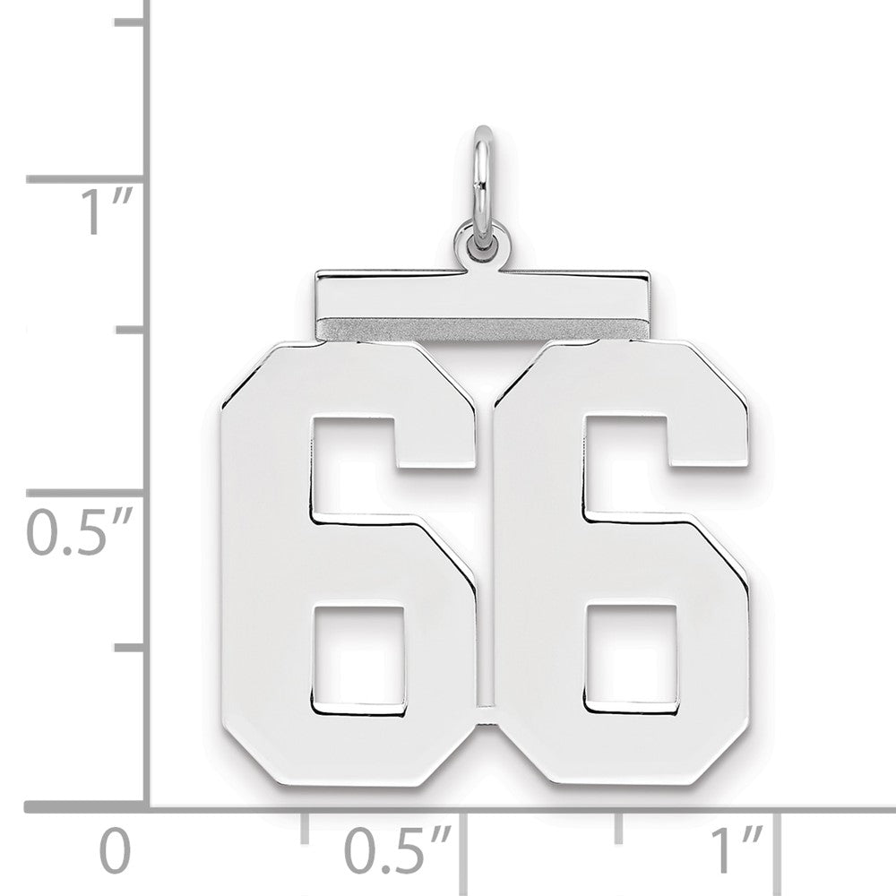 Sterlingsilber Silber/rhodiniert Poliert Zahl 66 Charm