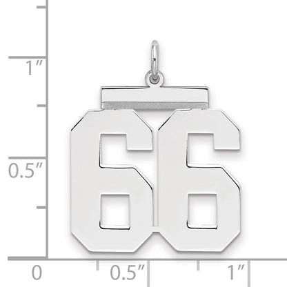 Sterlingsilber Silber/rhodiniert Poliert Zahl 66 Charm