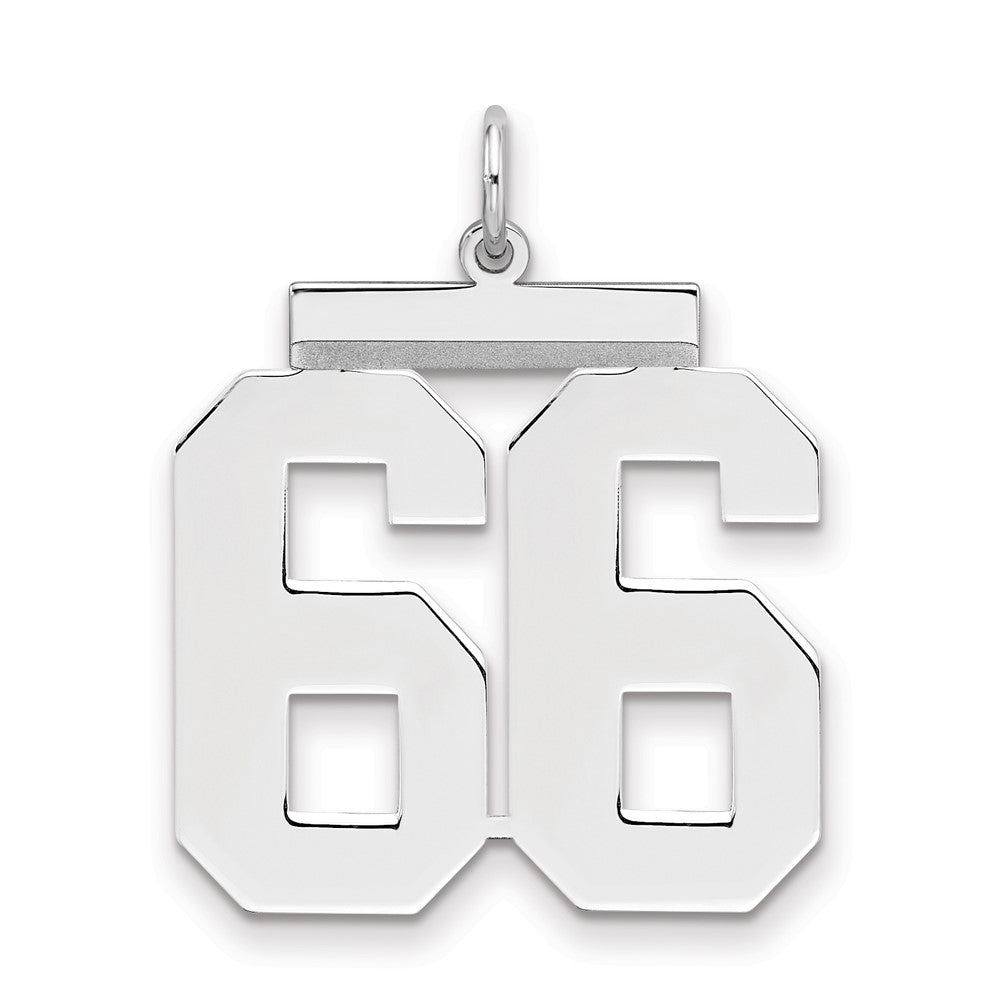 Sterlingsilber Silber/rhodiniert Poliert Zahl 66 Charm