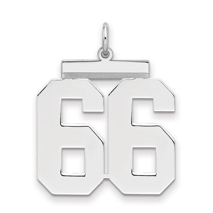 Sterlingsilber Silber/rhodiniert Poliert Zahl 66 Charm