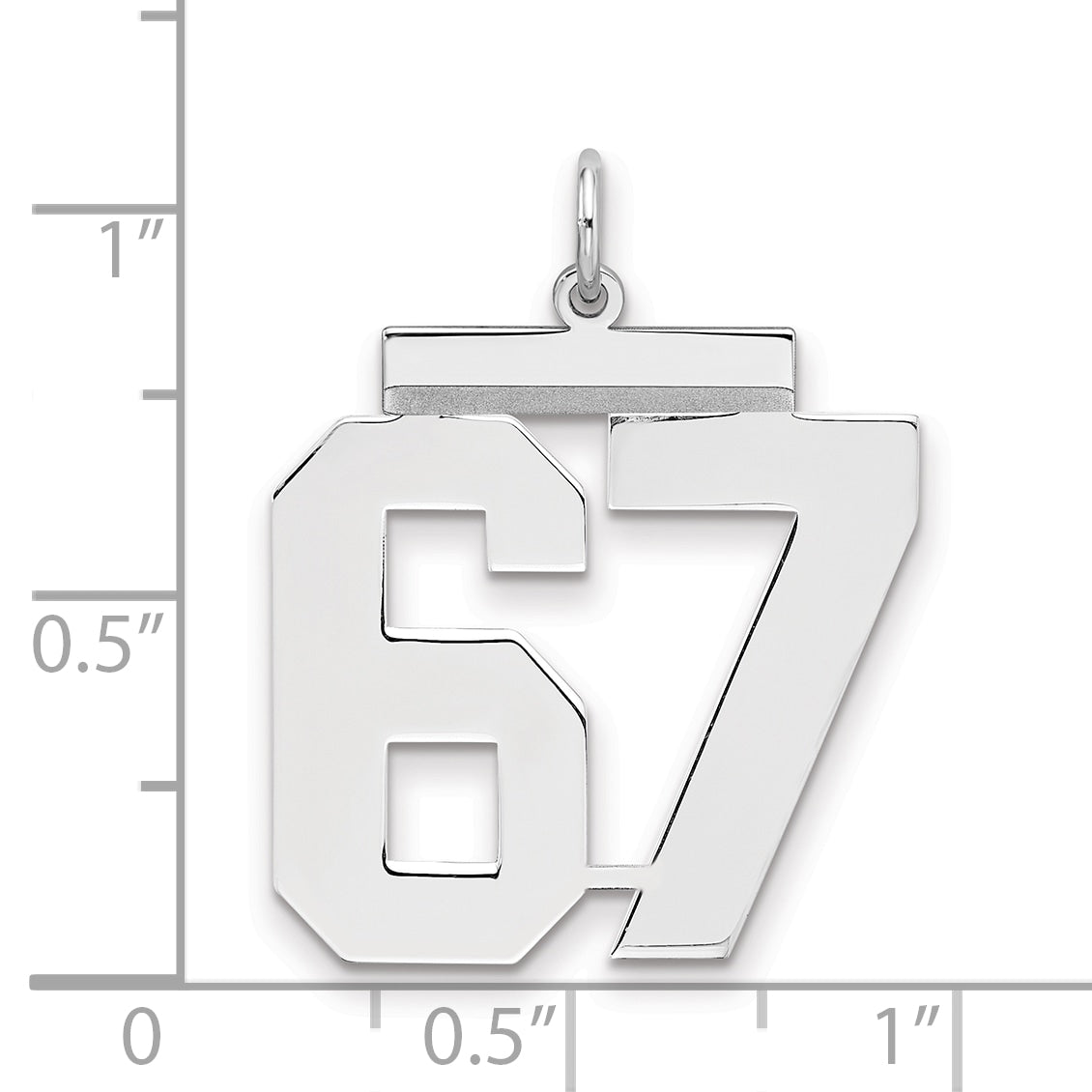 Sterlingsilber Silber/rhodiniert Poliert Zahl 67 Charm