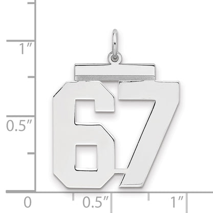 Sterlingsilber Silber/rhodiniert Poliert Zahl 67 Charm