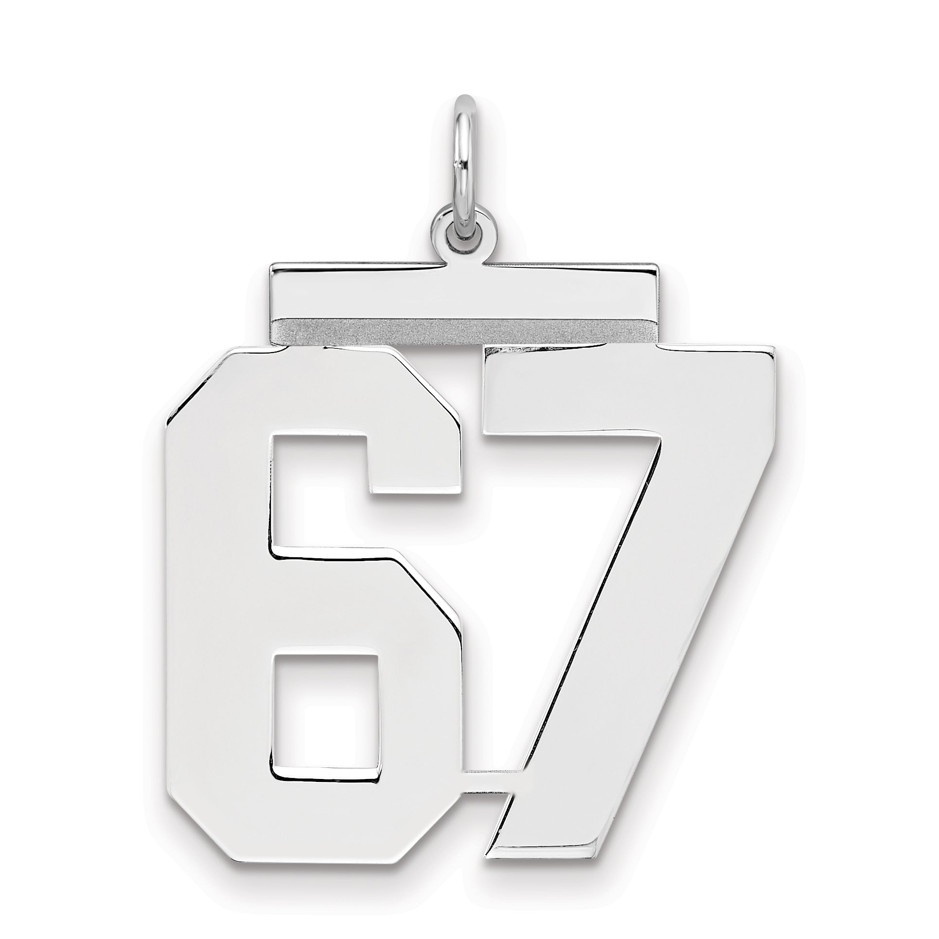 Sterlingsilber Silber/rhodiniert Poliert Zahl 67 Charm