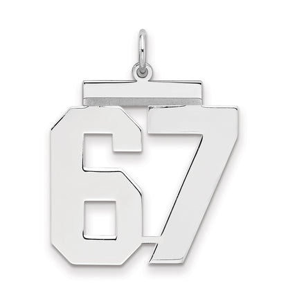 Sterlingsilber Silber/rhodiniert Poliert Zahl 67 Charm