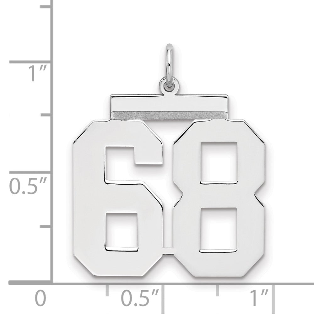 Sterlingsilber Silber/rhodiniert Poliert Zahl 68 Charm
