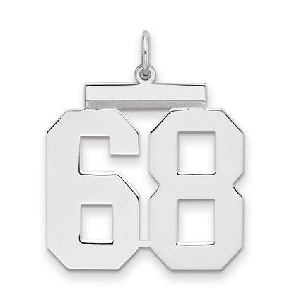 Sterlingsilber Silber/rhodiniert Poliert Zahl 68 Charm