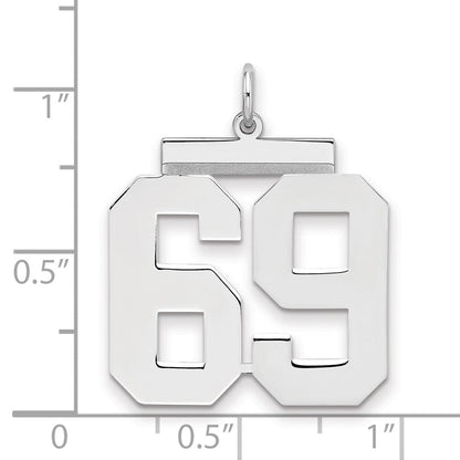 Sterlingsilber Silber/rhodiniert Poliert Zahl 69 Charm