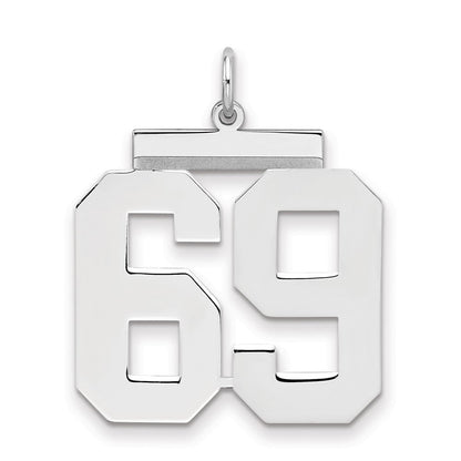 Sterlingsilber Silber/rhodiniert Poliert Zahl 69 Charm