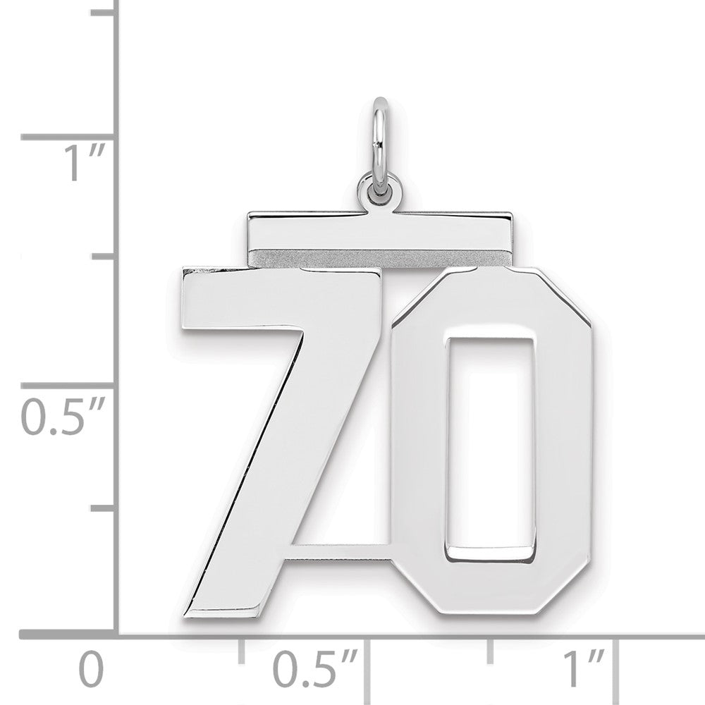 Sterlingsilber Silber/rhodiniert Poliert Zahl 70 Charm