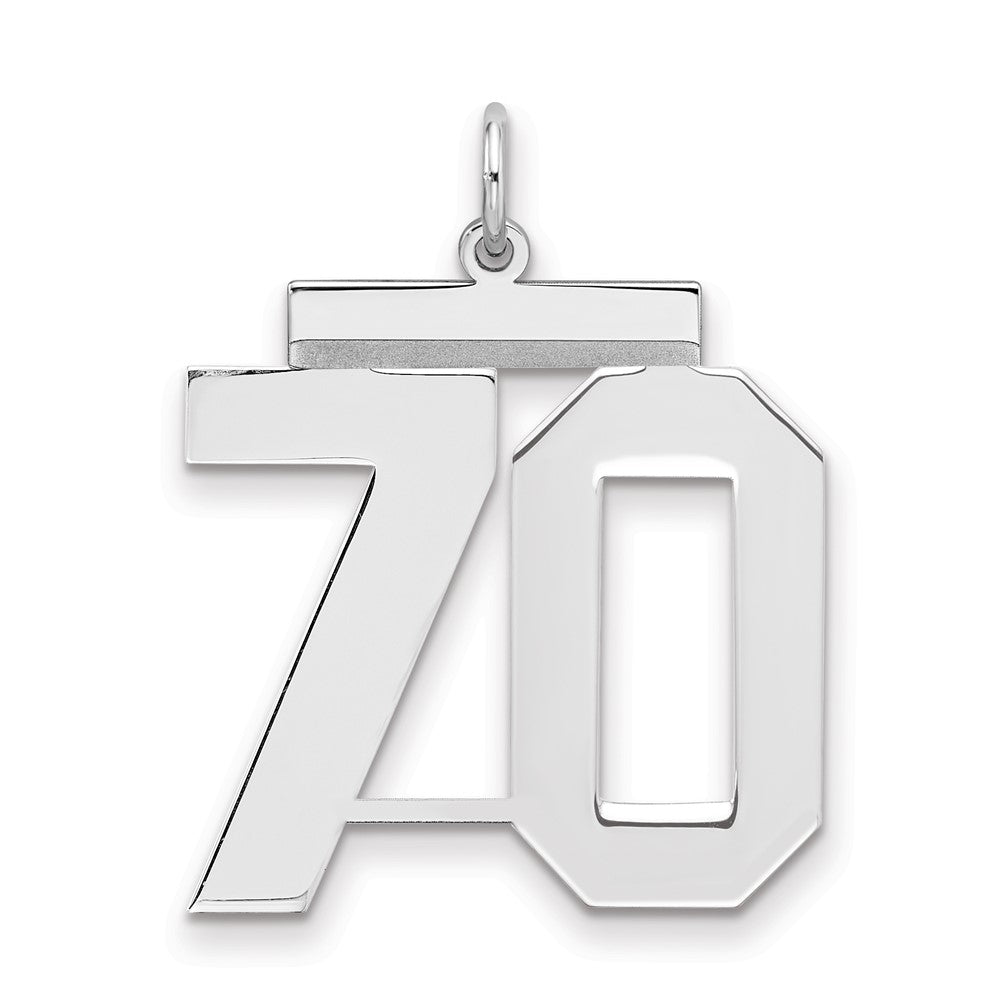 Sterlingsilber Silber/rhodiniert Poliert Zahl 70 Charm