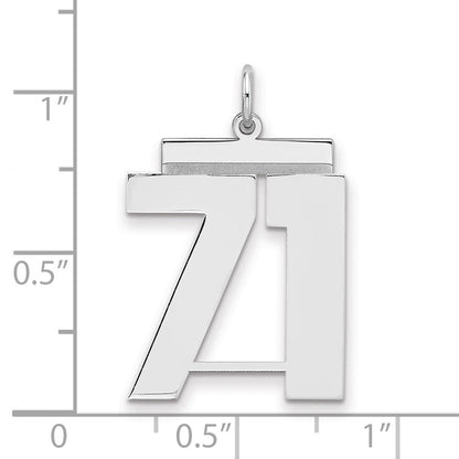 Sterlingsilber Silber/rhodiniert Poliert Zahl 71 Charm