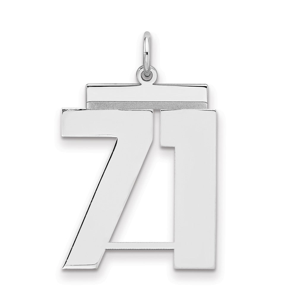 Sterlingsilber Silber/rhodiniert Poliert Zahl 71 Charm