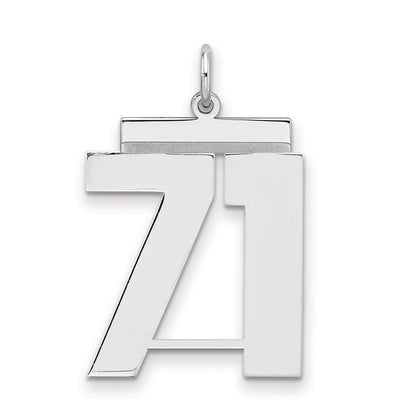 Sterlingsilber Silber/rhodiniert Poliert Zahl 71 Charm