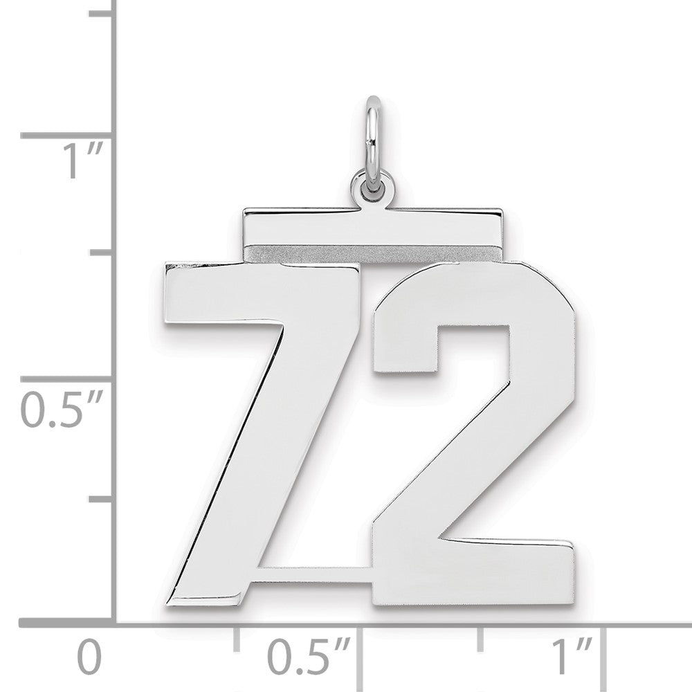 Sterlingsilber Silber/rhodiniert Poliert Zahl 72 Charm