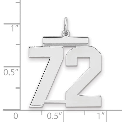 Sterlingsilber Silber/rhodiniert Poliert Zahl 72 Charm
