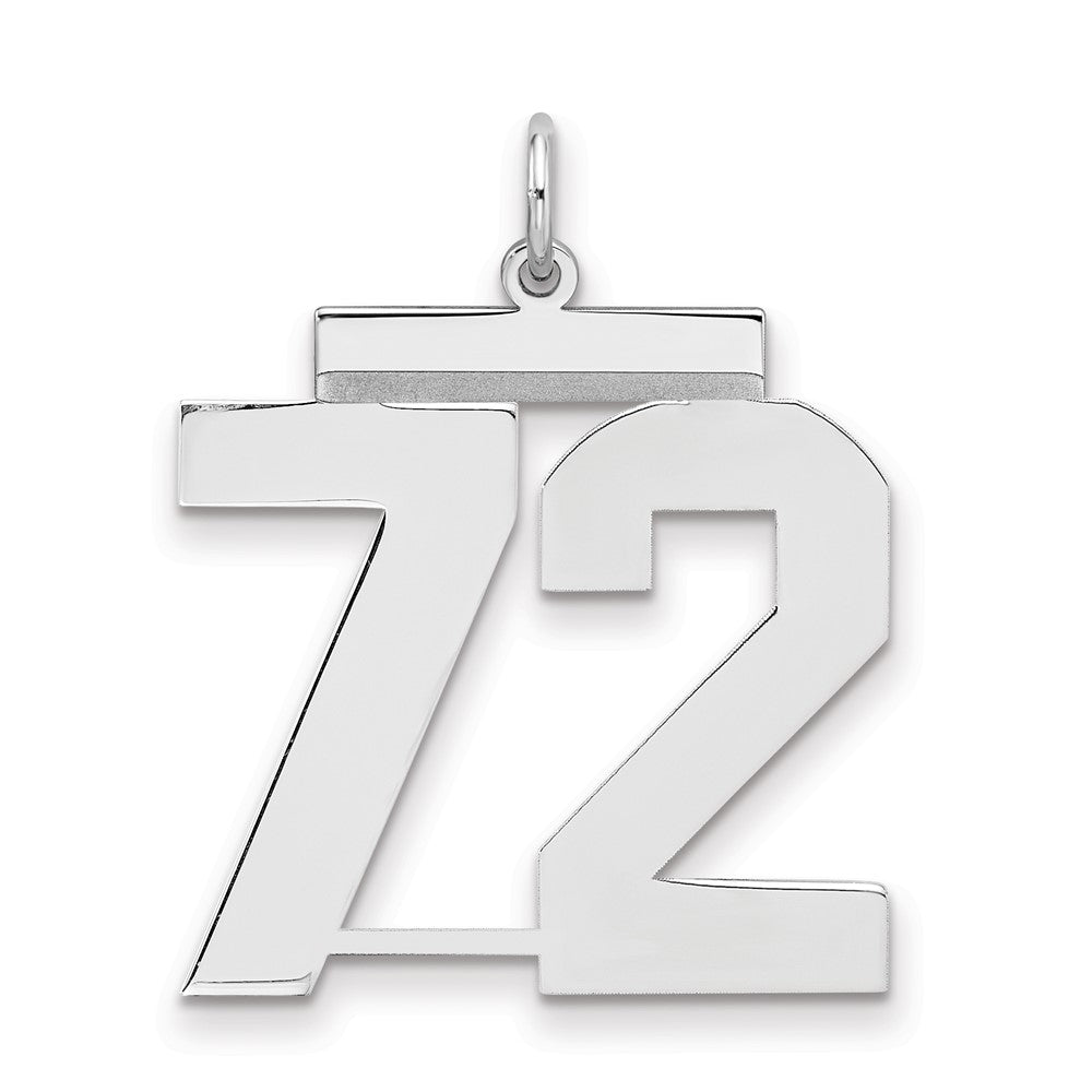 Sterlingsilber Silber/rhodiniert Poliert Zahl 72 Charm