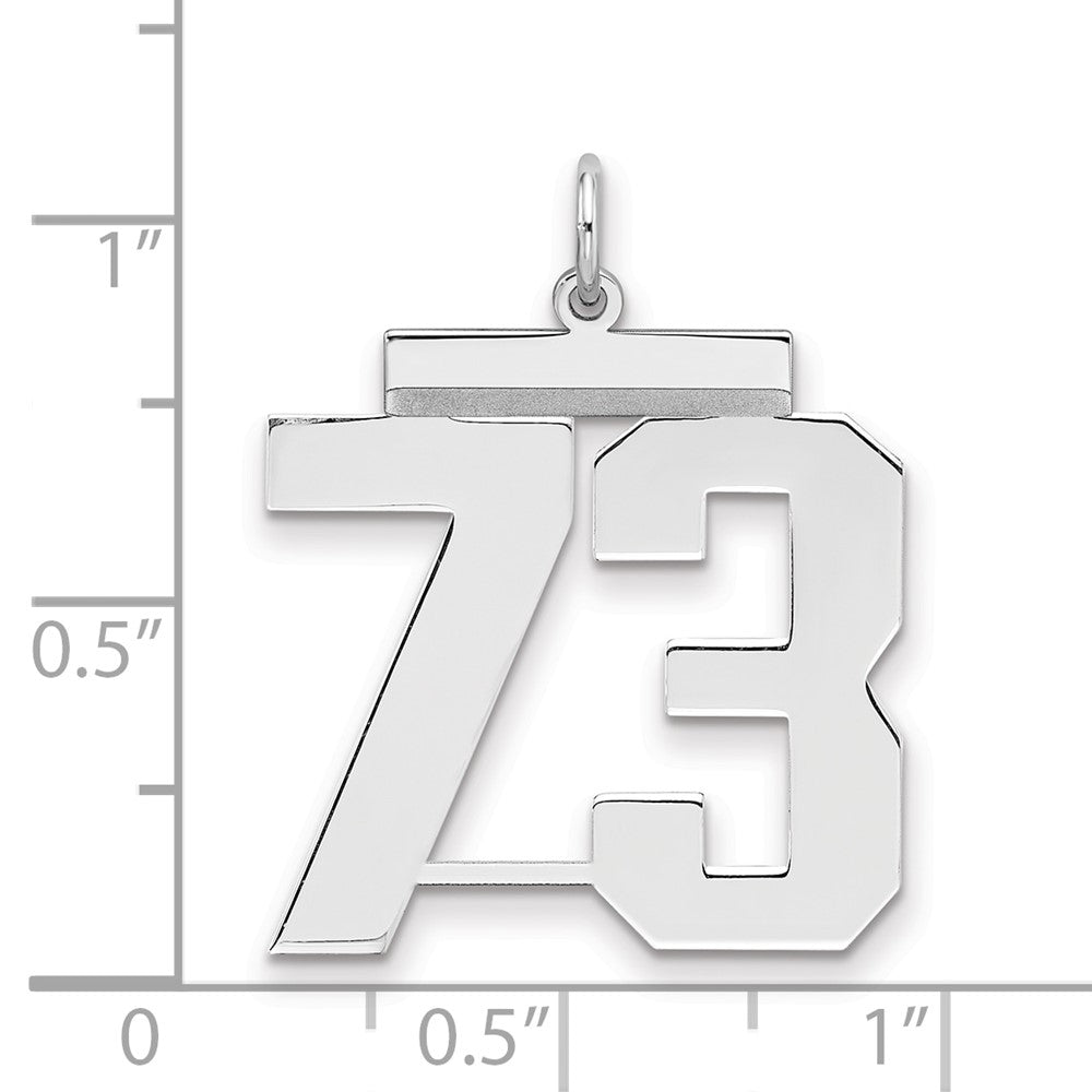 Sterlingsilber Silber/rhodiniert Poliert Zahl 73 Charm