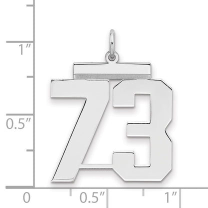 Sterlingsilber Silber/rhodiniert Poliert Zahl 73 Charm