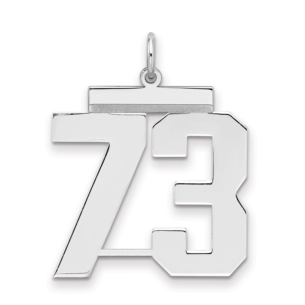 Sterlingsilber Silber/rhodiniert Poliert Zahl 73 Charm