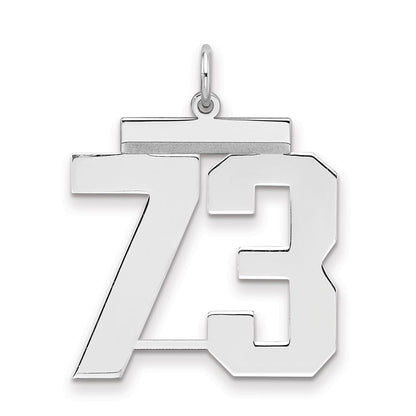 Sterlingsilber Silber/rhodiniert Poliert Zahl 73 Charm