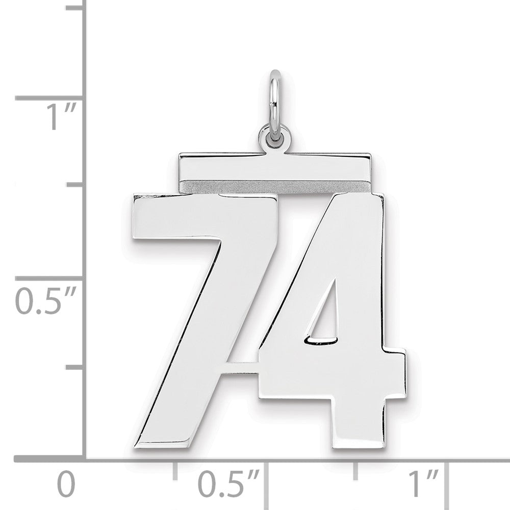 Sterlingsilber Silber/rhodiniert Poliert Zahl 74 Charm