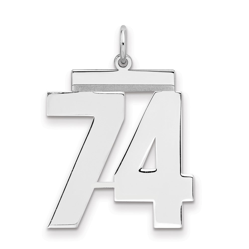 Sterlingsilber Silber/rhodiniert Poliert Zahl 74 Charm