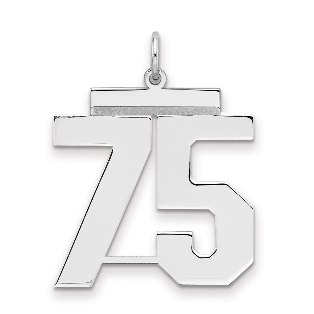 Sterlingsilber Silber/rhodiniert Poliert Zahl 75 Charm
