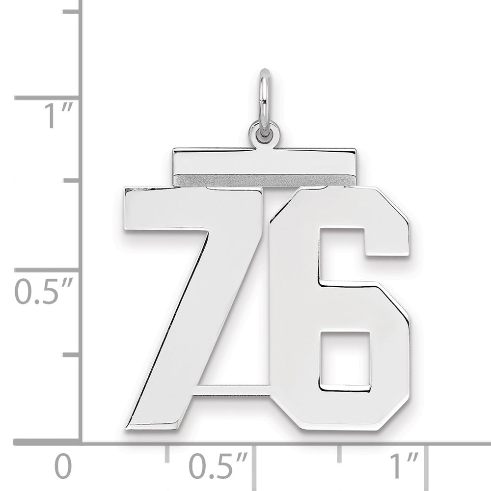 Sterlingsilber Silber/rhodiniert Poliert Zahl 76 Charm