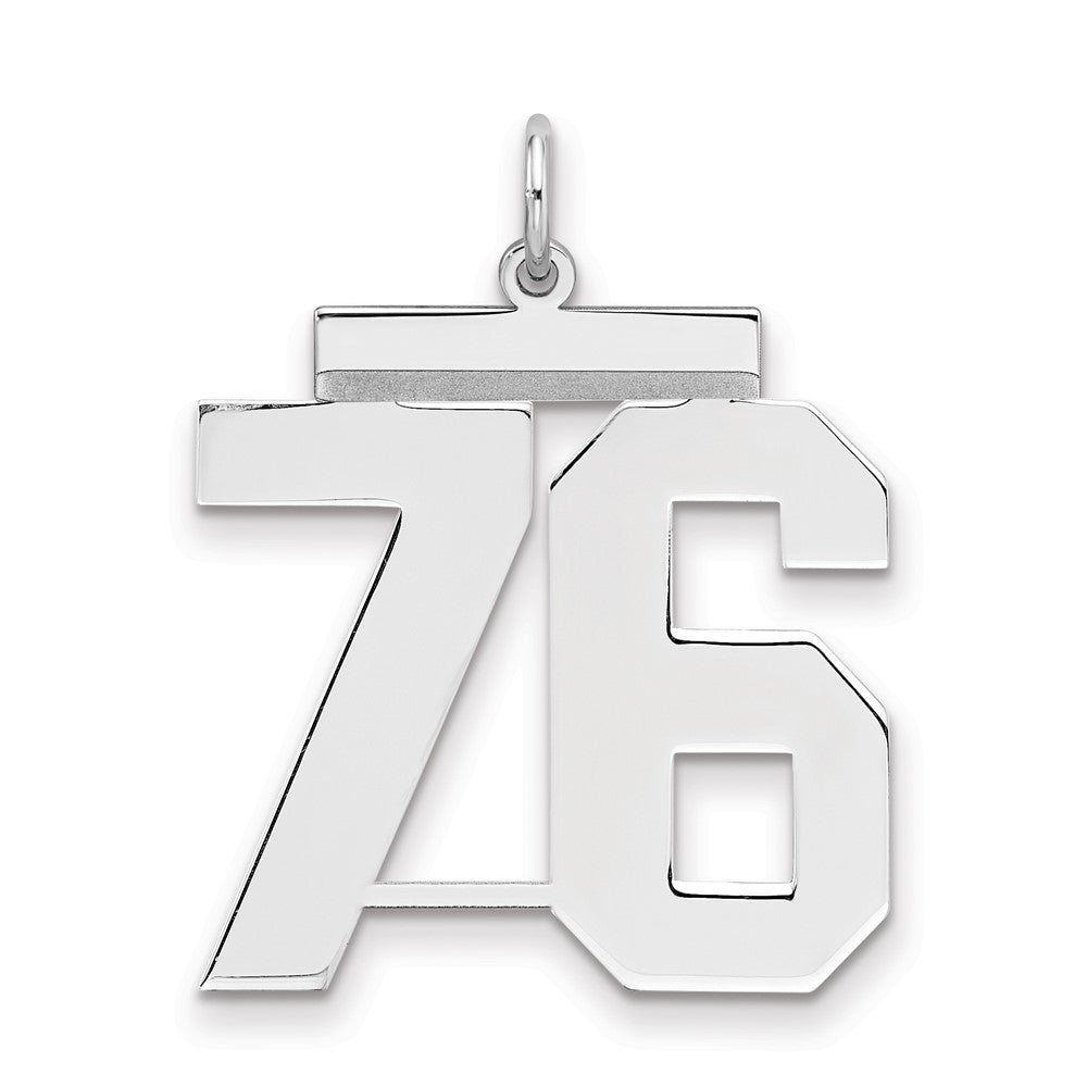 Sterlingsilber Silber/rhodiniert Poliert Zahl 76 Charm