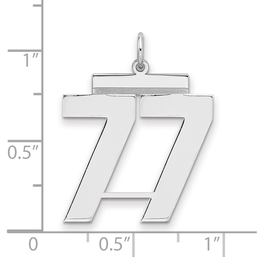 Sterlingsilber Silber/rhodiniert Poliert Zahl 77 Charm