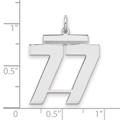 Sterlingsilber Silber/rhodiniert Poliert Zahl 77 Charm