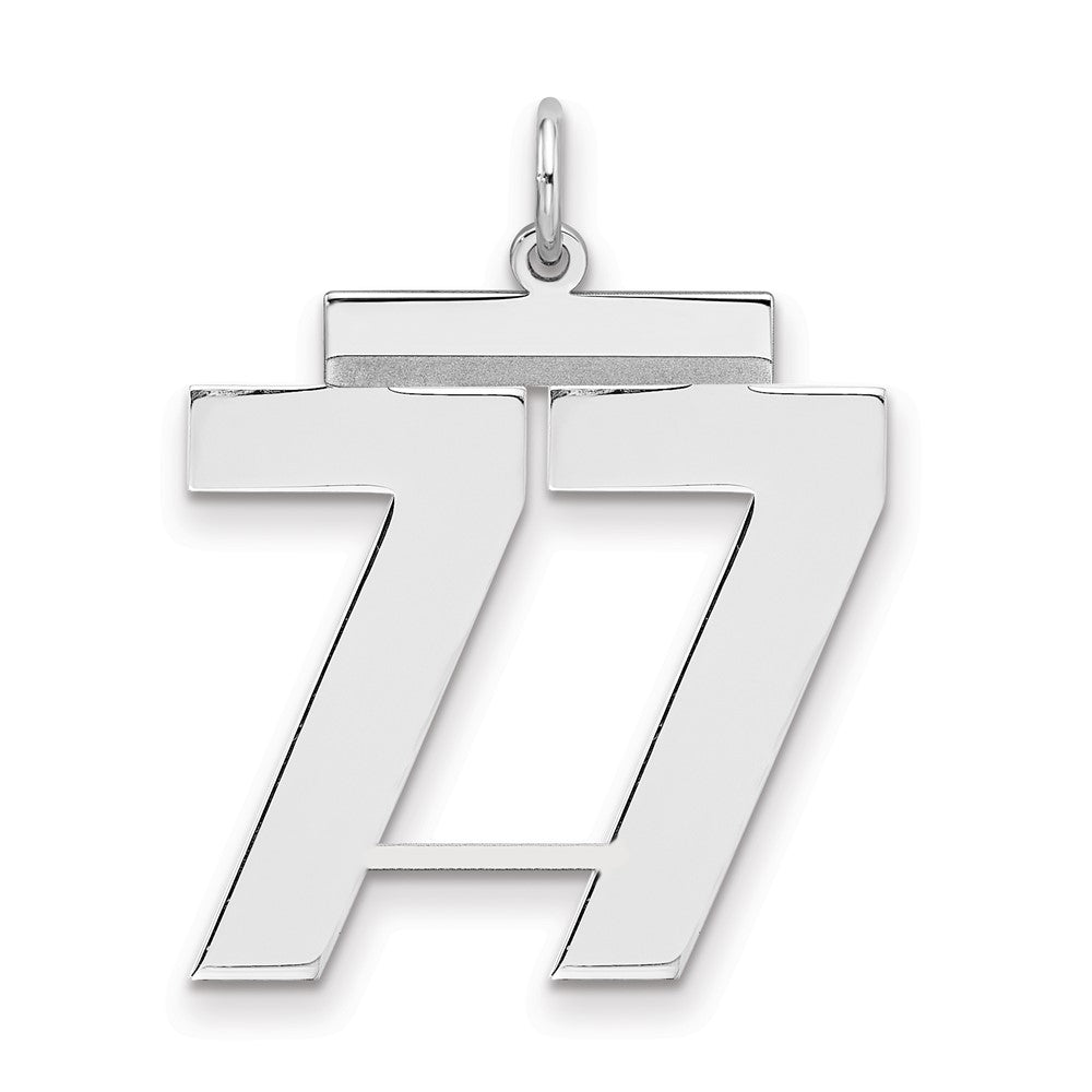 Sterlingsilber Silber/rhodiniert Poliert Zahl 77 Charm