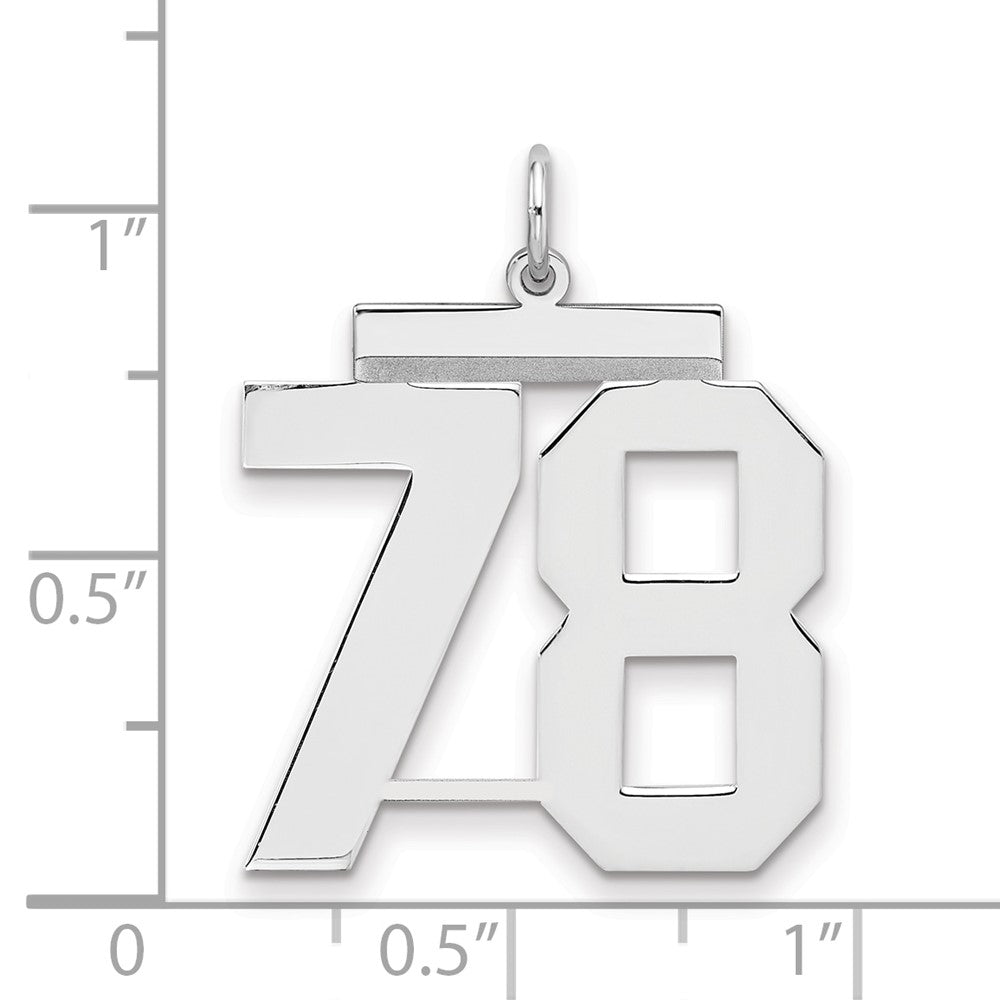 Sterlingsilber Silber/rhodiniert Poliert Zahl 78 Charm