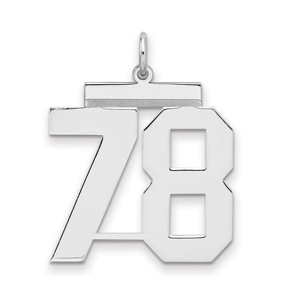Sterlingsilber Silber/rhodiniert Poliert Zahl 78 Charm