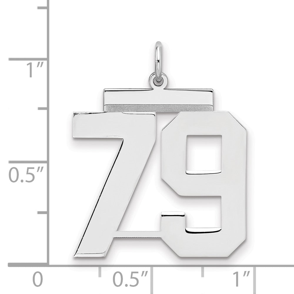 Sterlingsilber Silber/rhodiniert Poliert Zahl 79 Charm