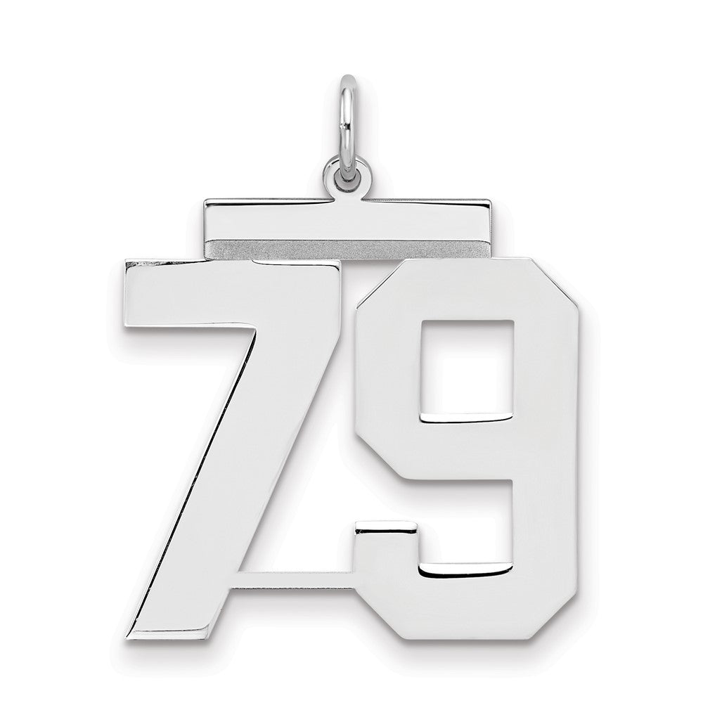 Sterlingsilber Silber/rhodiniert Poliert Zahl 79 Charm