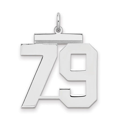Sterlingsilber Silber/rhodiniert Poliert Zahl 79 Charm
