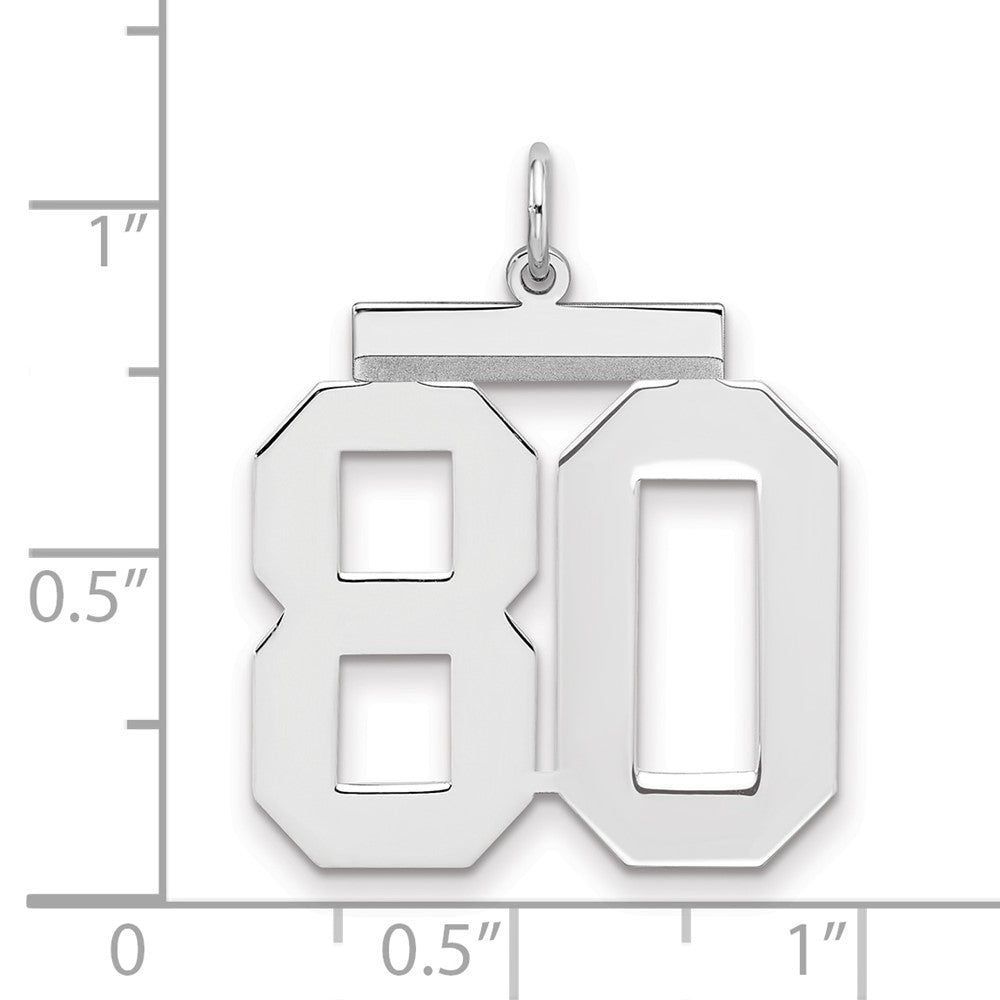 Sterlingsilber Silber/rhodiniert Poliert Zahl 80 Charm