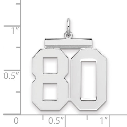 Sterlingsilber Silber/rhodiniert Poliert Zahl 80 Charm