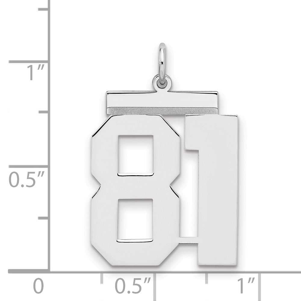 Sterlingsilber Silber/rhodiniert Poliert Zahl 81 Charm