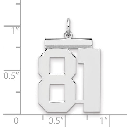 Sterlingsilber Silber/rhodiniert Poliert Zahl 81 Charm