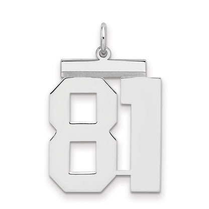 Sterlingsilber Silber/rhodiniert Poliert Zahl 81 Charm
